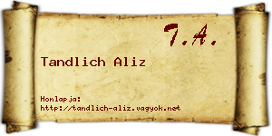 Tandlich Aliz névjegykártya